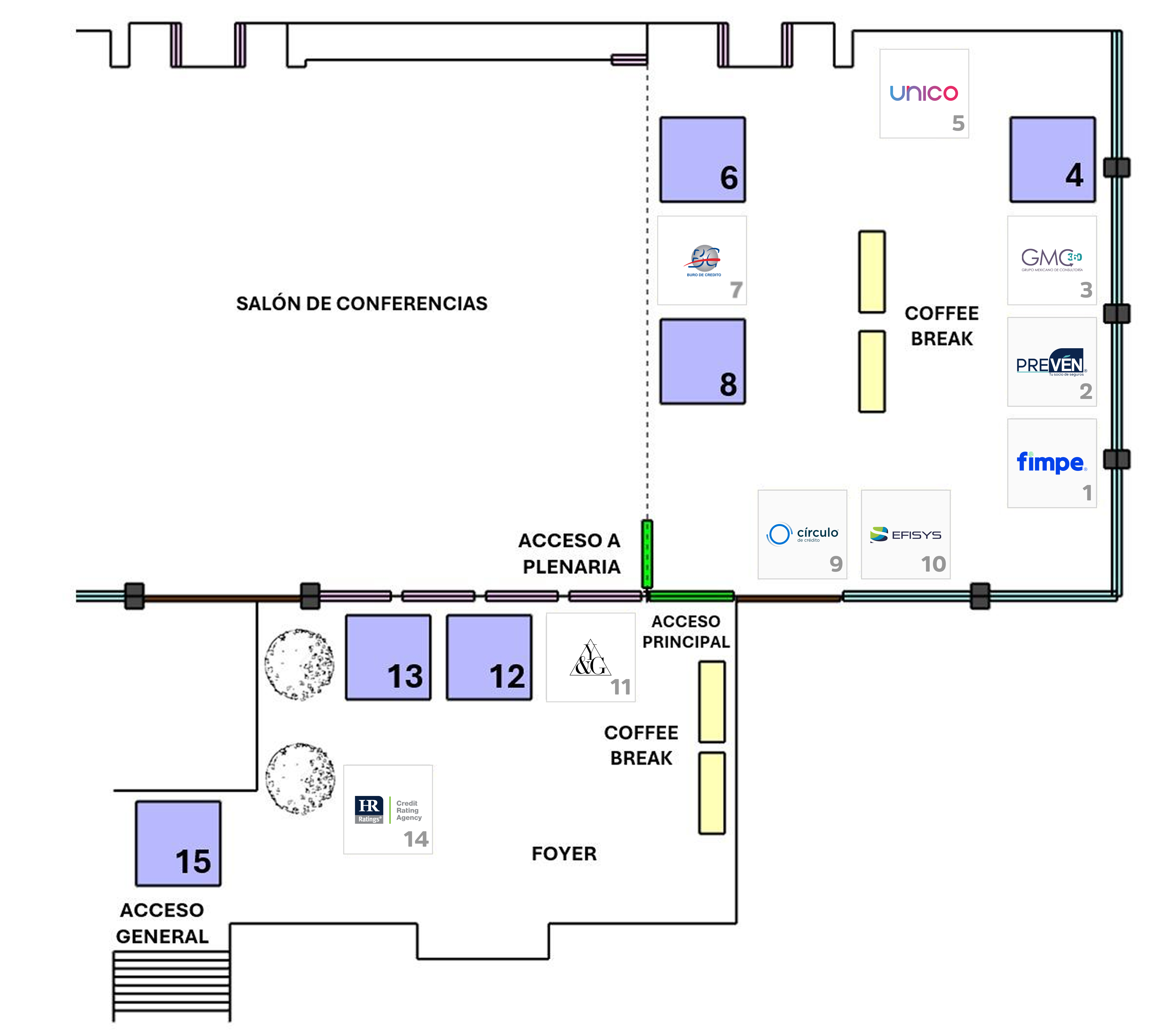 Mapa de ubicación de stands